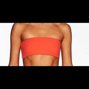 Red strapless Triangl Top